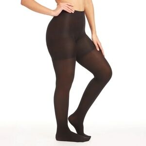 NEW RED HOT by SPANX~Size 3~1837~Black Built-In Shaper Short Shaping Tights